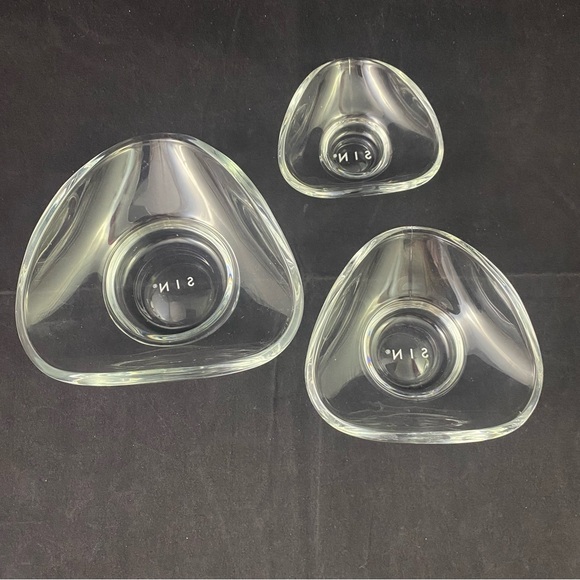 SIN Urch Glass Decorative Nut Candy Bowls Set Of 3 - Picture 3 of 5